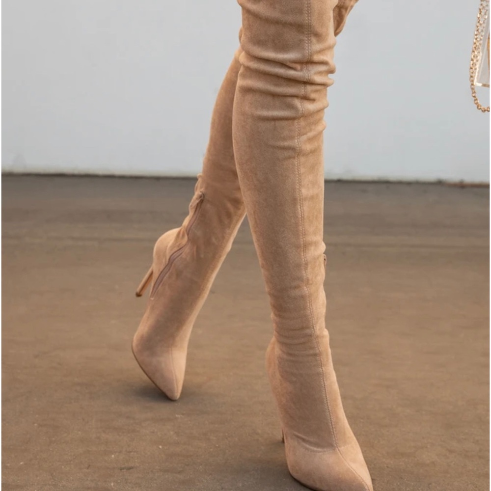 Nude Thigh high boots